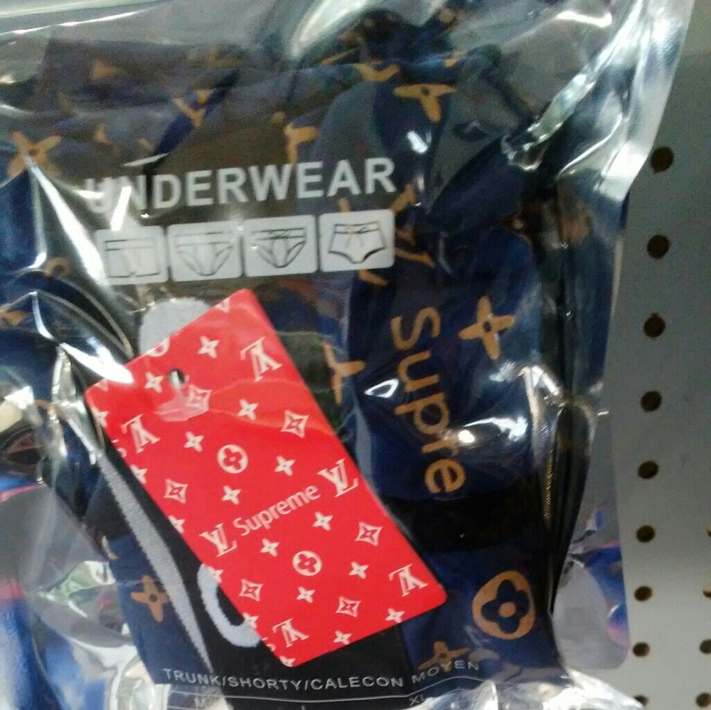 Blue and Gold LV Men Boxer Briefs